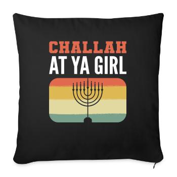 Challah At Ya Girl Hanukkah Dreidel - Sofakissenbezug 45 x 45 cm - Schwarz - Vorne