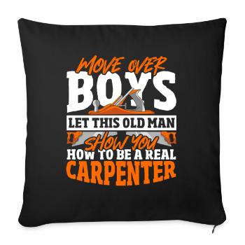 Comment être un vrai menuisier menuisier menuisier - Housse de coussin décorative 45 x 45 cm - noir - Devant