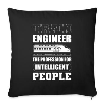 Train Engineer The Profession For Intelligent - Sofa pillowcase 17,3'' x 17,3'' (45 x 45 cm) - black - Front
