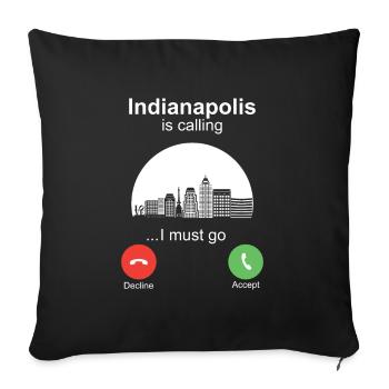 Indianapolis is Calling - Sofakissenbezug 45 x 45 cm - Schwarz - Vorne