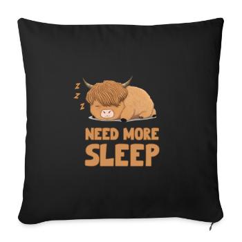 Sleeping Scottish Highland Cow Cattle Cow - Sofa pillowcase 17,3'' x 17,3'' (45 x 45 cm) - black - Front