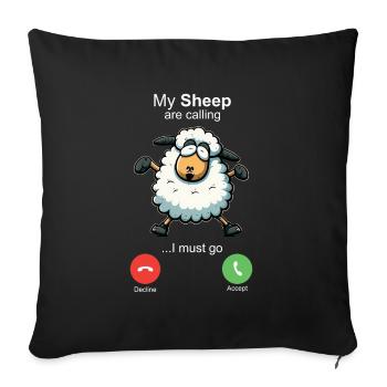 Mes brebis m’appellent - Housse de coussin décorative 45 x 45 cm - noir - Devant