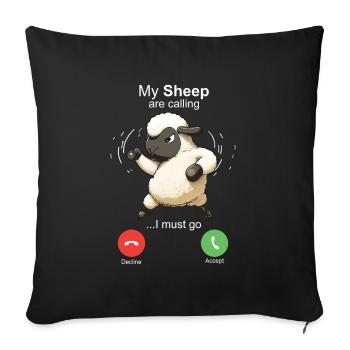 Mes brebis m’appellent - Housse de coussin décorative 45 x 45 cm - noir - Devant