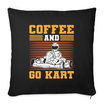Coffee and Go Kart Go-Kart Racing - Sofa pillowcase 17,3'' x 17,3'' (45 x 45 cm) - black - Front