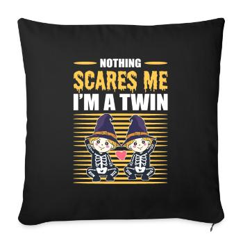 Rien ne me fait peur Je suis un jumeau d’Halloween Twins - Housse de coussin décorative 45 x 45 cm - noir - Devant
