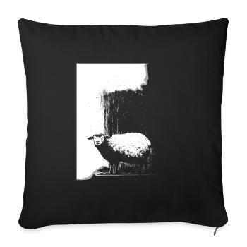 Schaf Schablone Art.-nr - Sofakissenbezug 45 x 45 cm - Schwarz - Vorne