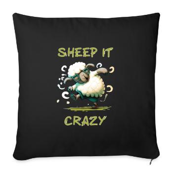 Sheep it Crazy - Sofa pillowcase 17,3'' x 17,3'' (45 x 45 cm) - black - Front