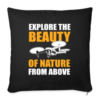 Explorez la beauté d’une nature vue d’en haut du drone - Housse de coussin décorative 45 x 45 cm - noir - Devant