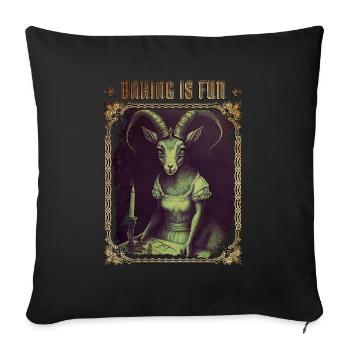 Baking is Fun Goth - Sofakissenbezug 45 x 45 cm - Schwarz - Vorne