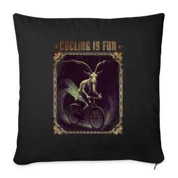 Cycling is Fun Goth - Sofakissenbezug 45 x 45 cm - Schwarz - Vorne