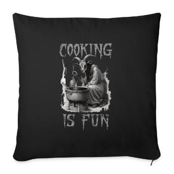 Cooking is Fun Goth - Sofa pillowcase 17,3'' x 17,3'' (45 x 45 cm) - black - Front