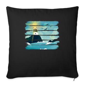 Vintage Lighthouse - Sofakissenbezug 45 x 45 cm - Schwarz - Vorne