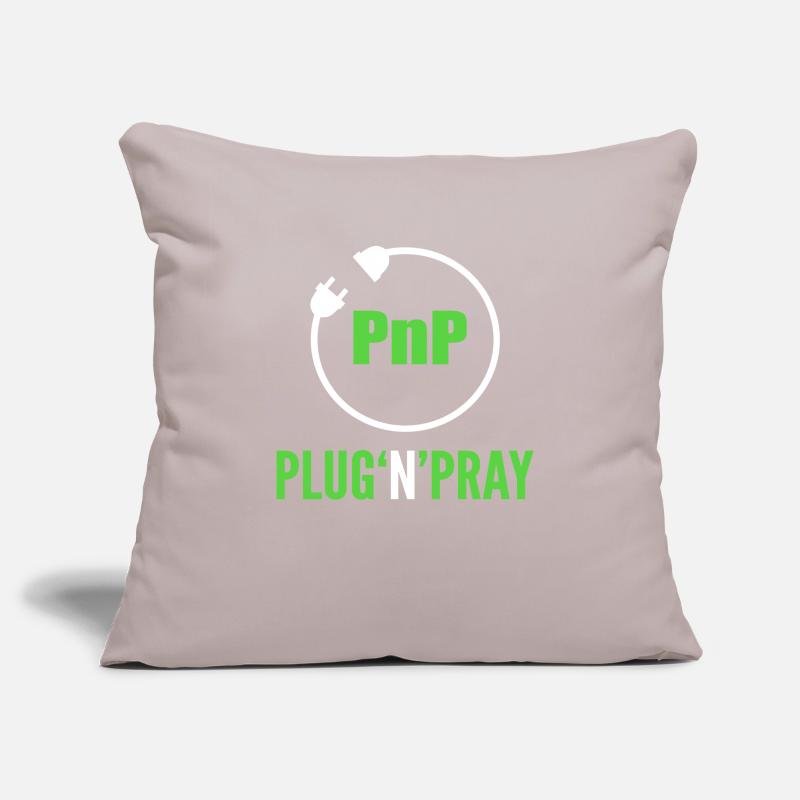 PnP = Plug’n’Pray Programming Programmer Coding Housse de coussin décorative 45 x 45 cm