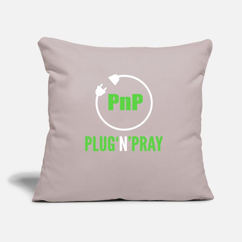 PnP = Plug’n’Pray Programming Programmer Coding Housse de coussin décorative 45 x 45 cm
