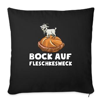 Bock auf Fleschkesweck - Spruch - Saar Pfalz - Sofakissenbezug 45 x 45 cm - Schwarz - Vorne