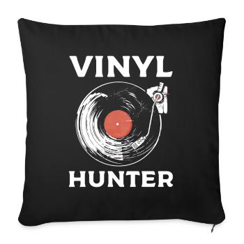 Collectionneur de disques vinyles Vinyl Hunter - Housse de coussin décorative 45 x 45 cm - noir - Devant