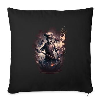 Gothic cook from hell - Sofa pillowcase 17,3'' x 17,3'' (45 x 45 cm) - black - Front