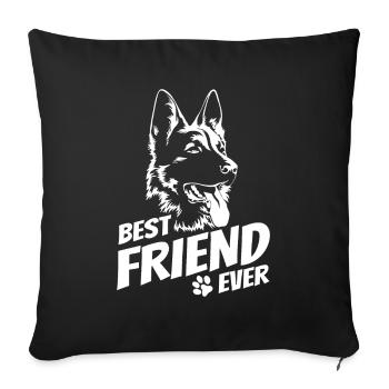 German Shepherd - best friend - dog owner - Sofa pillowcase 17,3'' x 17,3'' (45 x 45 cm) - black - Front