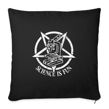 Satanic Occult Satan Science is fun - Sofa pillowcase 17,3'' x 17,3'' (45 x 45 cm) - black - Front