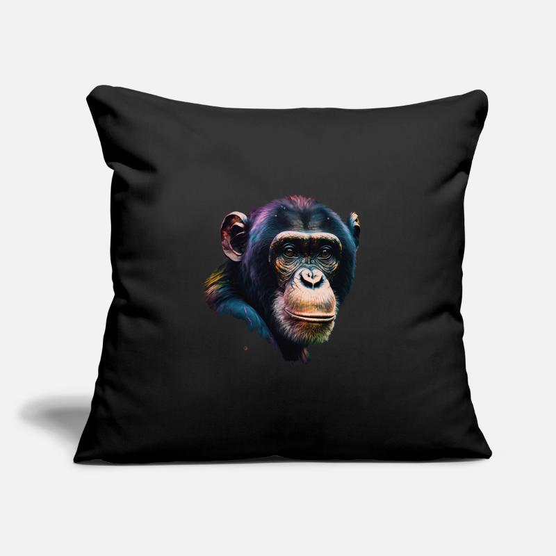 Portrait de singe chimpanzé Housse de coussin décorative 45 x 45 cm