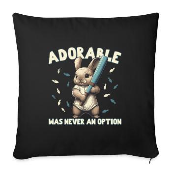 Adorable n’a jamais été une option lapin - Housse de coussin décorative 45 x 45 cm - noir - Devant