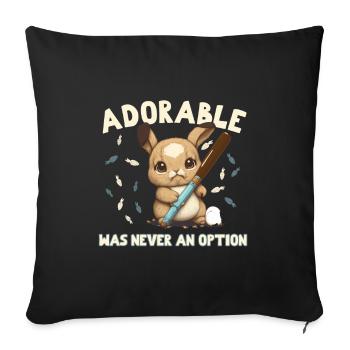 Adorable n’a jamais été une option lapin - Housse de coussin décorative 45 x 45 cm - noir - Devant