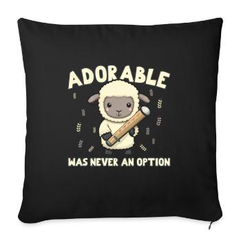 Les moutons adorables n’ont jamais été une option - Housse de coussin décorative 45 x 45 cm - noir - Devant