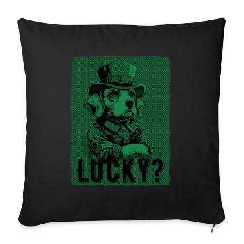 Lucky? Beagle Dog St. Patty - Sofakissenbezug 45 x 45 cm - Schwarz - Vorne