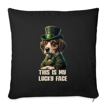 Ceci est mon Lucky Face Beagle Dog St. Patty - Housse de coussin décorative 45 x 45 cm - noir - Devant