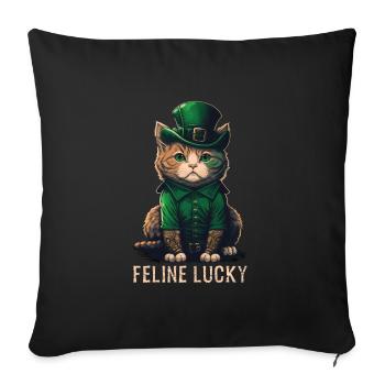 Journée de la Sainte Patty Lucky Féline - Housse de coussin décorative 45 x 45 cm - noir - Devant