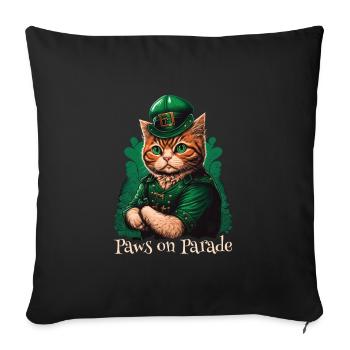Paws on Parade Cat St. Patty Day - Housse de coussin décorative 45 x 45 cm - noir - Devant
