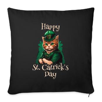 Bonne Saint-Patrick Patty - Housse de coussin décorative 45 x 45 cm - noir - Devant