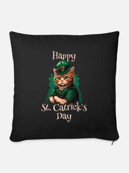 Happy St. Catrick's Day Patty - Sofakissenbezug 45 x 45 cm - Schwarz