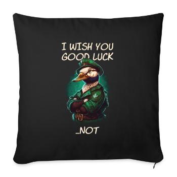 Je vous souhaite bonne chance... Détresse - Housse de coussin décorative 45 x 45 cm - noir - Devant