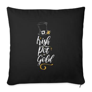 Irish You Un pot d’or vintage - Housse de coussin décorative 45 x 45 cm - noir - Devant