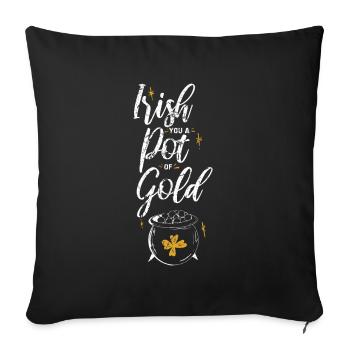 Irish You Un pot d’or vintage - Housse de coussin décorative 45 x 45 cm - noir - Devant