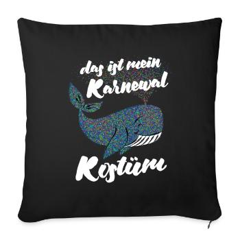 Fastnacht - Karneval - Karnewal - Wortspiel - Sofakissenbezug 45 x 45 cm - Schwarz - Vorne
