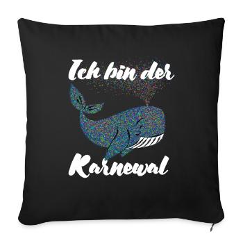 Fastnacht - Karneval - Karnewal - Wortspiel - Sofakissenbezug 45 x 45 cm - Schwarz - Vorne