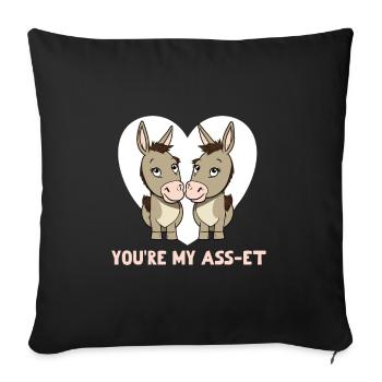 You're my Ass-et Valeintine's Day - Sofa pillowcase 17,3'' x 17,3'' (45 x 45 cm) - black - Front