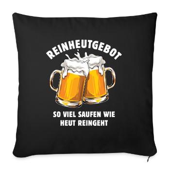 Reinheitsgebot - Saufen - Bier - Wortspiel - Sofakissenbezug 45 x 45 cm - Schwarz - Vorne