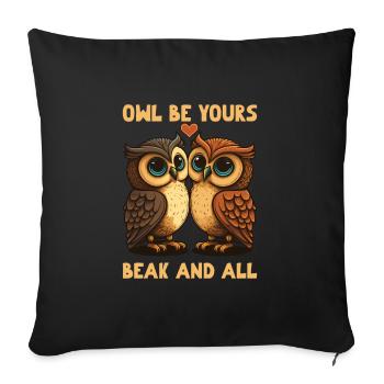 Owl Be Yours Beak And All Valentine's Day - Sofakissenbezug 45 x 45 cm - Schwarz - Vorne