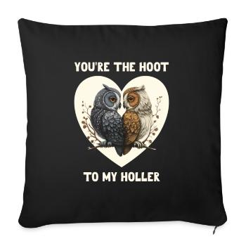 You're the Hoot to my Holler Valentine's Day - Sofa pillowcase 17,3'' x 17,3'' (45 x 45 cm) - black - Front
