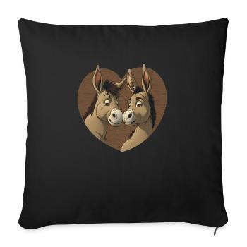 Donkey Heart Valentine's Day - Sofa pillowcase 17,3'' x 17,3'' (45 x 45 cm) - black - Front