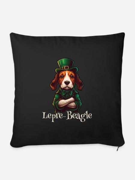 Lepre-Beagle Dog St. Patty - Sofakissenbezug 45 x 45 cm - Schwarz
