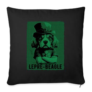 Lepre-Beagle Dog St. Patty - Housse de coussin décorative 45 x 45 cm - noir - Devant