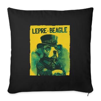 Lepre-Beagle Dog St. Patty - Sofakissenbezug 45 x 45 cm - Schwarz - Vorne