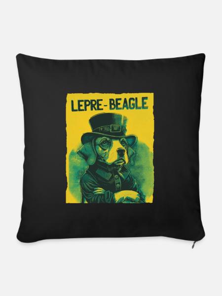 Lepre-Beagle Dog St. Patty - Sofakissenbezug 45 x 45 cm - Schwarz