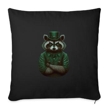 Raton laveur St. Patty - Housse de coussin décorative 45 x 45 cm - noir - Devant