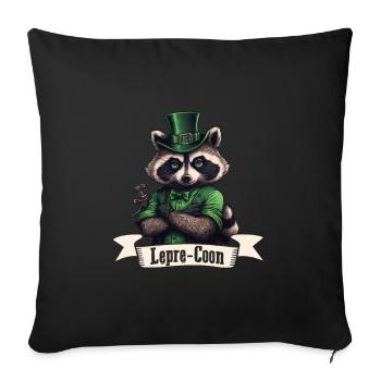 Lepre-Coon Raccoon St. Patty - Housse de coussin décorative 45 x 45 cm - noir - Devant