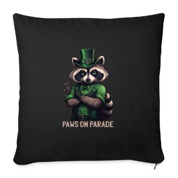 Paws on Parade Raccoon St. Patty - Sofa pillowcase 17,3'' x 17,3'' (45 x 45 cm) - black - Front